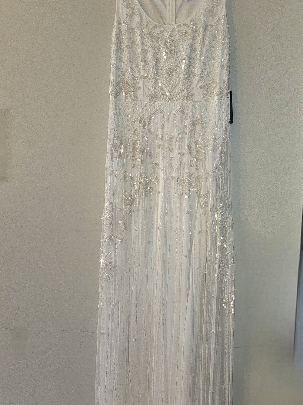 Adrianna Papell Ivory Beaded Wedding Dress AP1E203899 Art Deco Bridal Gown 6 NWT